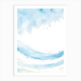 Blue Ocean Wave Watercolor Vertical Composition 33 Art Print