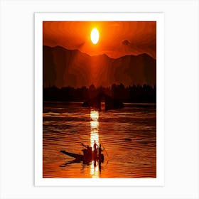 Topshot India Kashmir Economy Fishing Art Print