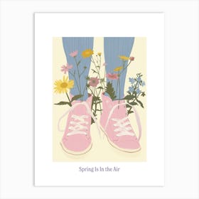 Spring In In The Air Pink Sneakers And Flowers 2 Art Print