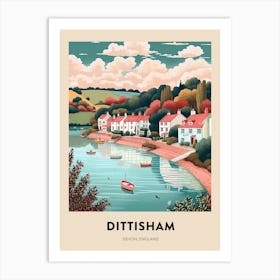 Devon Vintage Travel Poster Dittisham 3 Art Print