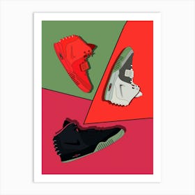 Nike Air Yeezy three colors Art Print