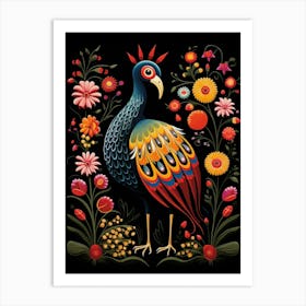 Folk Bird Illustration Emu 1 Art Print