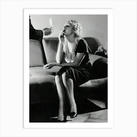 Vintage Woman Smoking Art Print