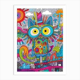 Doodle Cat Art Print