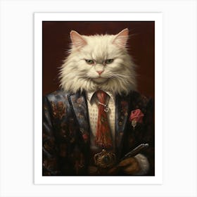 Gangster Cat Turkish Angora Art Print