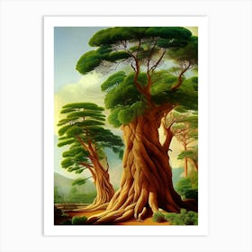 Trees Trunks Branches Twisted Nature Wood Parkland Getaway Relax Roots Art Print