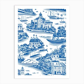 Dubrovnik In Croatia, Inspired Travel Pattern 1 Art Print