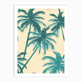 Palm Trees Seamless Pattern Art Print