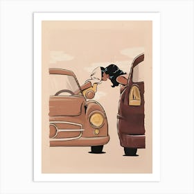 Kissing Car Art Print