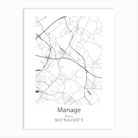 Manage,Belgium Minimalist Map Art Print