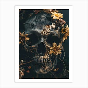 Skull With Flowers 4 Art Print