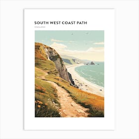 South West Coast Path England 1 Hiking Trail Landscape Poster Art Print