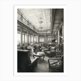 Titanic Ship Interiors Vintage 3 Art Print