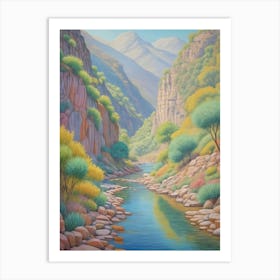 River Valley In Colour Art Print