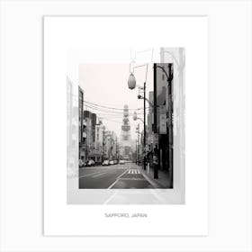 Poster Of Sapporo, Japan, Black And White Old Photo 1 Art Print