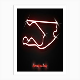 Miami International Autodrome United States F1 Track neon Art Print