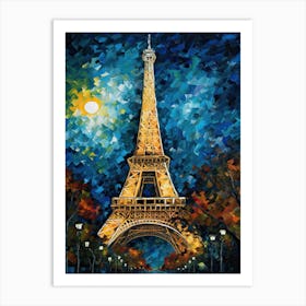 Eiffel Tower Paris France Vincent Van Gogh Style 7 Art Print
