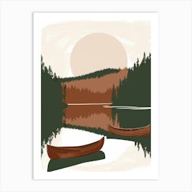 Canoes On The Lake Art Print