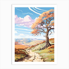 Dartmoor National Park England 2 Hike Illustration Art Print