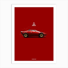 Cars in Colors, Lancia Stratos Art Print