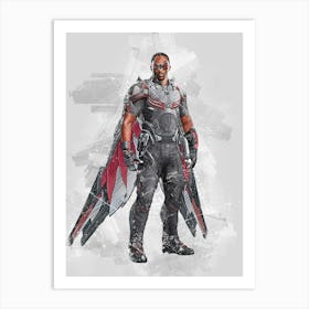 Avengers Falcon Painting Art Print