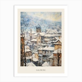 Vintage Winter Painting Poster Salzburg Austria 1 Art Print