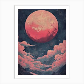 Moon And Clouds Art Print