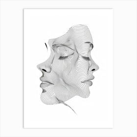Abstract Women Faces 6 Art Print