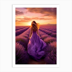 Lavender Field At Sunset 3 Art Print