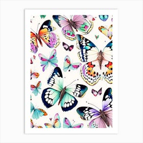 Butterflies Repeat Pattern Decoupage 5 Art Print