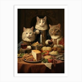 Cat Medieval Rembrandt Inspired Portrait Art Print