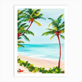 Crane Beach, Barbados Contemporary Illustration 1  Art Print