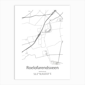 Roelofarendsveen,Netherlands Minimalist Map Art Print