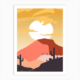 Sunset In The Desert Art Print