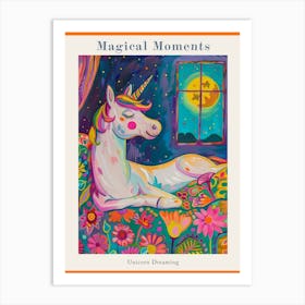 Unicorn Dreaming In Bed Fauvism Inspired 1 Poster Art Print