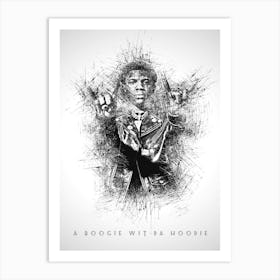 A Boogie Wit Da Hoodie Rapper Sketch Art Print