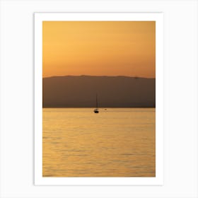 Sailboat At Sunset Art Print