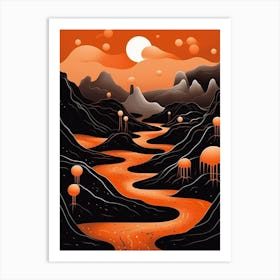 Volcanic Abstract Minimalist 9 Art Print