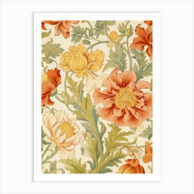 Victorian Floral Wallpaper 3 Art Print