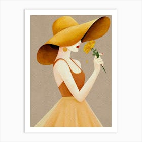 Woman In A Yellow Hat Art Print