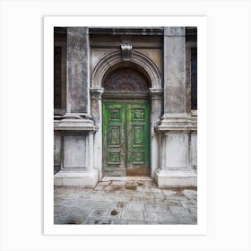 Green Church Doors Venice Art Print