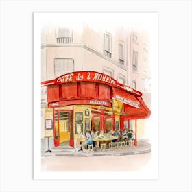 Cafe Deux Moulins Art Print