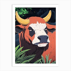 Bull In The Forest 1 Art Print