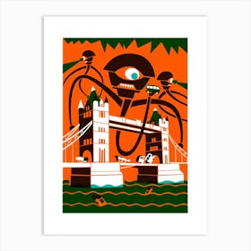 Orange Alien Invasion Art Print