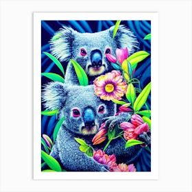 Colorful Koala Bears Art Print