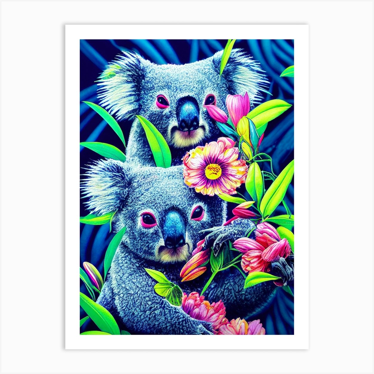 Colorful Koala Bears Art Print by Gloria Sánchez Art - Fy
