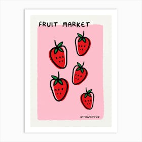 Fruit Market Strawberries Print Art Print