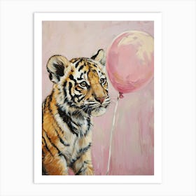 Cute Tiger 3 With Balloon Art Print