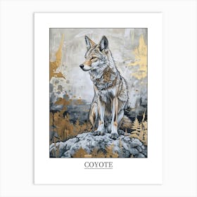 Coyote Precisionist Illustration 1 Poster Art Print