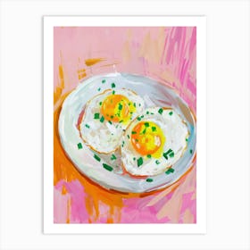 Pink Breakfast Food Scrambled Eggs 2 Art Print